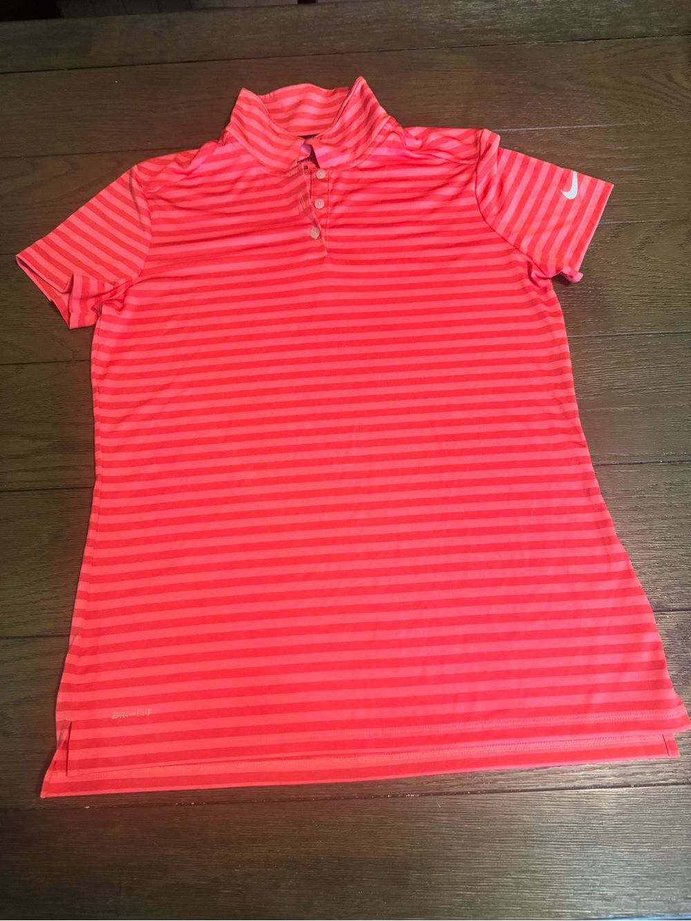Nike Girls' Coral Pink Striped Polo